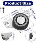 Diagram of 16 Piece Low Profile Side Mount Casters 1.15 Inch Gray Non Swivel Rigid Rubber Wheels 35 Lb Capacity Each