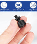 Hand holding uxcell 2Pcs CF-1/2-NSB CR8 Cam Follower Track Runner Bearings, Chrome Steel Roller Stud Track Bearing, close-up view
