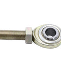 2 pcs CML8 rod end heim joints, 1/2 inch bore with 1/2-20 left hand male thread, carbon steel construction close-up view