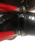 2 pair 1.25 inch Heim Joint Rod End Kit installed in suspension system, showcasing chromoly rod ends with right and left hand thread.
