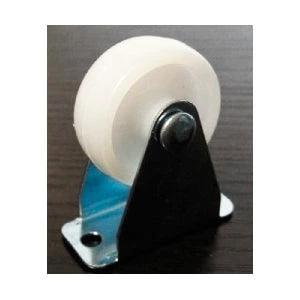 10-Pack White Plastic Caster 1.25" inch Nylon Caster wheel with Metal Plate Zinc Plating shown in side view