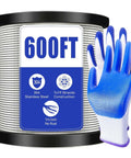 1/4" Stainless Steel Cable,7x19 Strand Aircraft Wire Rope,Cable for Heavy Duty Applications,Outdoor Pulley Cables,Deck Railing, with Gloves,Breaking Strength 6400 Ibs,600FT spool with gloves