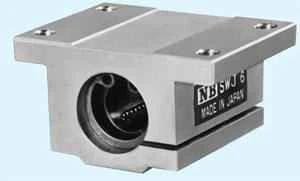 Close-up of ✝️ TWJ24 NB 1-1/2" Ball Bushing Adjustable Block Linear Motion, showing a sturdy metal housing for smooth motion.