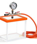 1.5 Gallon Acrylic Vacuum Chamber For Resin Degassing Kit with silicone gasket and hose setup, perfect for resin casting and crafts.