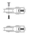 Illustration of One And One Half Inch Patio Roller Kit Two Pack With Steel Ball Bearing Wheels Includes Two Rollers Two Axle Pins Two Roll Pins And Versatile Mounting Hardware For Rivet Roll Pin Drive Pin Binder Post Or Screw Or Bolt Installations showing side view assembly