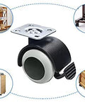 1.5 Inch Rubber Caster Wheels Top Plate For Moving Drawer Cabinet Table Cart With 360 Degree Rotation And 132 Lbs Load Capacity Set Of 4 Furniture Casters Safe Floor Glide On Wood Hardwood Laminate Tile Vinyl Carpet