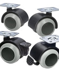 1.5 Inch Rubber Caster Wheels Top Plate For Moving Drawer Cabinet Table Cart With 360 Degree Rotation And 132 Lbs Load Capacity Set Of 4 Furniture Casters Safe Floor Glide On Wood Hardwood Laminate Tile Vinyl Carpet