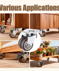 1.5 Inch Double Wheel Swivel Caster Wheels Set Of Four With Rubber Caster Wheels And 396 Lbs Load Capacity for Cabinets Tables