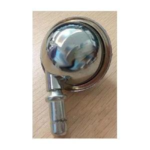 1.5" inch Shepherd Round ball Metal - Chrome Plating Caster Wheel on wooden surface.