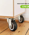1.5 Inch Caster Wheels Set Of 4 Heavy Duty No Noise Swivel Top Plate Casters for furniture on wood floor, TPR wheel, 176 lbs load