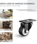 1.5 Inch Furniture Caster Wheels Set Of 4 With Swivel Plate, 400 Lb Load Capacity, Black PU Roller Castors, usage examples
