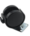 Close-up of a 30 Pcs 1.5 Inch Swivel Caster Wheel with Brake and Nylon Plate for 360 Degree Rotation, durable for heavy duty use.