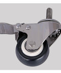 1.5 Inch Heavy Duty Swivel Caster Wheels Set of 4 with Brakes, Silent PU Casters with M10 Thread, side view