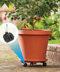 Large planter on 4pcs 1.5 Inch Swivel Caster Wheels with M8 Grip Neck Stem and Brake in a garden setting