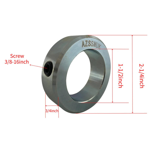 One And One Half Inch Shaft Collar featuring dimensions and screws shown prominently