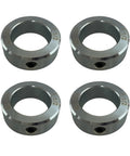 One And One Half Inch Shaft Collar Set Four Pack Zinc Plated Carbon Steel With Cup Point Screws For Securely Locking Components On Rotating Shafts In Automotive Repair Industrial Machinery And Medical Equipment Setups