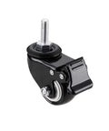 Close-up of Four Pack 1.5 Inch Heavy Duty Caster Wheels Swivel Casters With Brake And M8 Threaded Stem Load Capacity 50 Kg Per Wheel