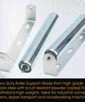 ✝️ 1.5'' Diameter Conveyor Rollers with Stands, 10'' Galvanized Steel Long Roller for Kayak Trailer, side view