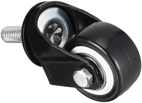 1.5 Inch Swivel Caster Wheels PU 360 Degree Rotation with Threaded Stem M8 x 25mm, 40mm Wheel, 330lb Total Load Capacity, Pack of 4