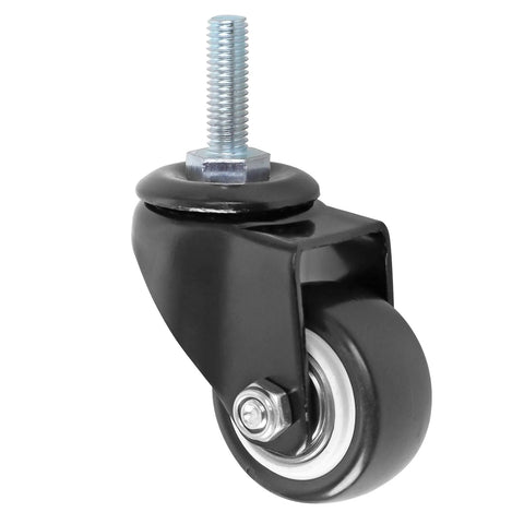 1.5 Inch Swivel Caster Wheels PU 360 Degree Rotation with Threaded Stem M8 x 25mm, 40mm Wheel, 330lb Total Load Capacity