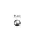 1.5mm stainless steel bearing ball, Pro Grade 1.5mm Stainless Steel Bearing Balls G100 Precision, isolated with size indicator