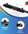 1.5x8 Hydraulic Cylinder - 1.5" Bore 8" Stroke Double Acting Welded Cross Tube Hydraulic Cylinder, SAE #4 Port, 3500 PSI