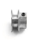 Side view of Heavy Duty 1.75 Inch V Groove Drive Pulley For 4L Belts, 1/2 Inch Bore, Zinc Alloy Die Cast Z3A, by Terre Products