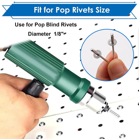 Using tool to install 1/8 inch pop rivets with 400 Pcs 1/8 Inch Pop Rivet Washers Set For 1/8 Rivets Stainless Steel Aluminum.