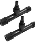 Two Pack 1 Inch Black Venturi Injector Tubes For Irrigation Systems Plastic Fertilizer Injector For Garden And Agriculture Easy Install