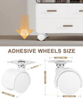 8 Piece 1 Inch Free Punching Pastable Plate Caster With Stickers And Screws Self Adhesive Swivel 360 Degree Rotation Universal Wheel for furniture