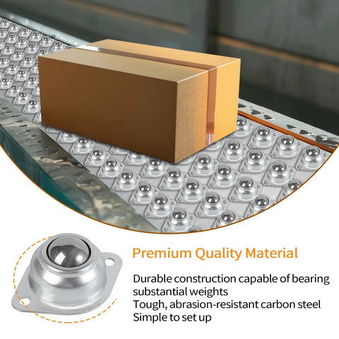 1 Inch Ball Transfer Bearings Set With 16 Pcs 360 Degree Rotation Universal Ball Rollers Carbon Steel Casters for conveyors