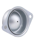 Close-up of XiKe hard chrome steel 1-inch ball transfer bearing with stamped housing for smooth 360-degree rotation.