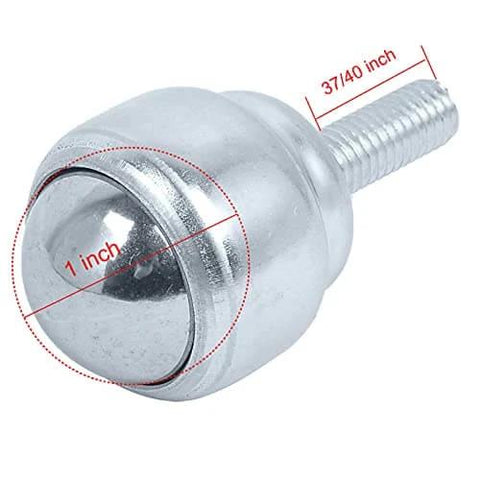 1 Inch Ball Transfer Bearings M8 Stud Mounted Carbon Steel Roller Ball Units for Conveyors Tables Casters with Smooth 360 Degree Rotation 77 lb Load Set of 4 showing size dimensions and threading