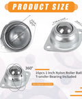 1 Inch Ball Transfer Bearings Set With 16 Pcs 360 Degree Rotation Universal Ball Rollers Carbon Steel Casters for versatile use