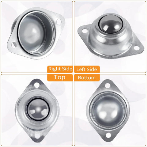 1 Inch Ball Transfer Bearings Set With 16 Pcs 360 Degree Rotation Universal Ball Rollers Carbon Steel Casters for heavy duty use.