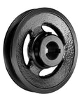 Sturdy 1 Inch Bore V Belt Pulley In Cast Iron, 4.9 Inch Outside Diameter, Single Groove For 4L 5L Or B Belts, Fixed Bore With 2 Hex Set Screws, Epoxy Powder Coated Finish, Fits 1 Inch Shafts And Lightweight DIY Gear Setups