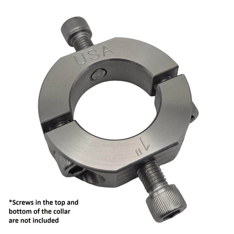 1" Bore Mountable Two-Piece Clamping Shaft Collar in 303 Stainless Steel - Made in USA, showing collar design and features.