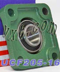 1"inch Bore Mounted Bearing UCF205-16 + Square Flanged Cast Housing - VXB Ball Bearings