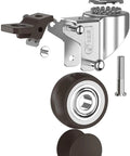Disassembled 1 Inch Small Caster Wheels With 2 Brakes And Screws M6x15mm, showing parts for assembly.
