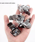 1 Inch Caster Wheels for Furniture Silent Bearing Swivel Plate Casters Set of 4 with Brakes Handheld Display