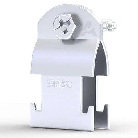 Durable 1 inch rigid strut clamps securely connect conduit to strut channels, delivering strong support, excellent corrosion resistance.