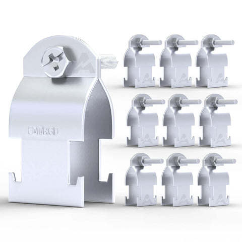 Pack of 10 durable 1 inch rigid strut clamps in electrogalvanized steel for conduit, delivering strong support and corrosion resistance.