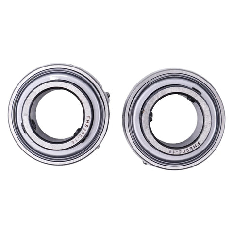 Set Of 2 1 Inch Insert Ball Bearings SB205-16 FHS205-16 AS205-100 YA100RRB with spherical outer diameter, front view