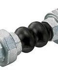 Twin Sphere Neoprene Rubber Expansion Joint Union To Union 1 Inch DN25 for dynamic systems showing side view