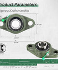 1 Inch Bore Pillow Block Bearing UCFL205-16 Self Aligning Flange Mount With 2 Bolt Flange Cast Iron Housing And Set Screw Locking