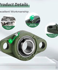 1 Inch Bore Pillow Block Bearing UCFL205-16 Self Aligning Flange Mount With 2 Bolt Flange Cast Iron Housing And Set Screw Locking
