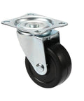 1" Plastic Caster Rubber Wheel - Top Plate Mount for furniture and appliance mobility.