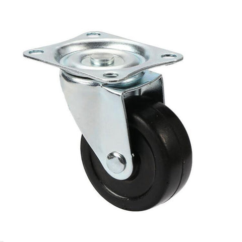 1" Inch Plastic Caster Rubber Wheel with Top Plate - VXB Ball Bearings