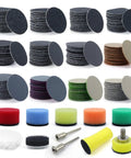 1 Inch Hook And Loop Sanding Discs Wet Dry 180 Pcs Grits 60 To 10000 Backing Pad with various grits and accessories shown
