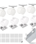 8 Piece 1 Inch Free Punching Pastable Plate Caster With Stickers And Screws Self Adhesive Swivel 360 Degree Rotation Universal Wheel